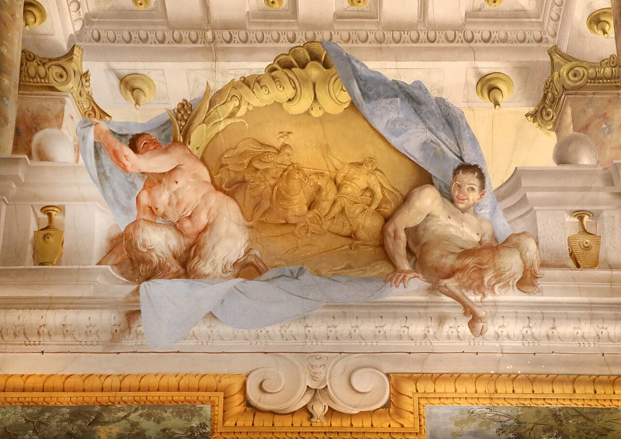 Museum Palazzo Mansi, Lucca - storie dell'Eneide, duello a cavallo tra due satiri
